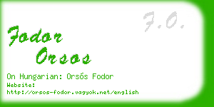 fodor orsos business card